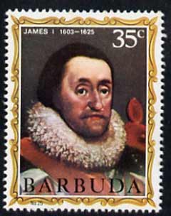 Barbuda 1970-71 English Monarchs SG 66 James I unmounted mint*, stamps on royalty