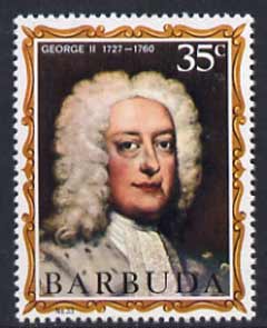 Barbuda 1970-71 English Monarchs SG 74 George II unmounted mint*, stamps on , stamps on  stamps on royalty