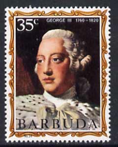 Barbuda 1970-71 English Monarchs SG 75 George III unmounted mint*, stamps on royalty