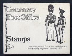 Guernsey 1969 6s Booklet (Grenadiers & East Regt) complete and pristine, SG SB3, stamps on , stamps on  stamps on militaria