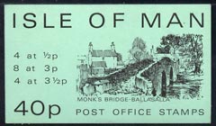 Isle of Man 1974 Monks Bridge 40p Sachet Booklet (green cover) complete and pristine, similar to SG SB6, stamps on bridges     civil engineering