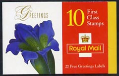 Great Britain 1997 Greeting Stamps (Flower Paintings) Â£2.60 booklet complete and pristine SG KX9, stamps on , stamps on  stamps on arts, stamps on  stamps on flowers