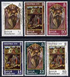 British Honduras 1970 Christmas perf set of 6 fine cds used SG 295-300, stamps on christmas, stamps on arts, stamps on botticelli