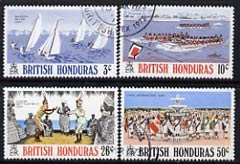 British Honduras 1973 Festivals perf set of 4 fine cds used SG 343-46, stamps on festivals, stamps on sailing, stamps on flags, stamps on dancing