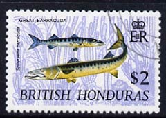 British Honduras 1968 Great Barracuda $2 fine cds used SG 266, stamps on , stamps on  stamps on fish