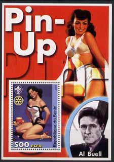 Benin 2003 Pin-Up Art of Al Buell perf m/sheet unmounted mint, stamps on women, stamps on fashion, stamps on arts, stamps on fantasy