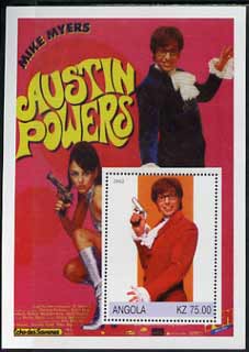 Angola 2002 History of the Cinema #03 (Austin Powers) perf m/sheet unmounted mint, stamps on , stamps on  stamps on films, stamps on  stamps on cinema, stamps on  stamps on 