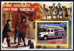 Liberia 2005 Fire Engines of the World #01 perf s/sheet unmounted mint, stamps on fire