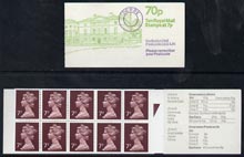 Booklet - Great Britain 1979 Derby Mechanised Letter Office 70p booklet complete (Kedleston Hall) selvedge at right SG FD7B, stamps on postal, stamps on castles, stamps on buildings
