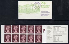 Great Britain 1979 Derby Mechanised Letter Office 70p booklet complete (Kedleston Hall) selvedge at right SG FD7B, stamps on , stamps on  stamps on postal, stamps on castles, stamps on buildings