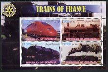 Somalia 2002 Trains of France #2 perf sheetlet containing 4 values with Rotary Logo, unmounted mint