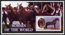 Somalia 2002 Horses of the World perf m/sheet #5 unmounted mint, stamps on , stamps on  stamps on horses