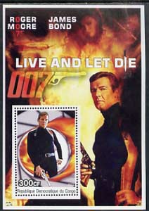 Congo 2003 James Bond Movies #08 - Live And Let Die perf s/sheet unmounted mint, stamps on , stamps on  stamps on movies, stamps on  stamps on films, stamps on  stamps on  spy , stamps on  stamps on cinena