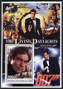 Congo 2003 James Bond Movies #15 - The Living Daylights perf s/sheet unmounted mint, stamps on movies, stamps on films, stamps on  spy , stamps on cinena