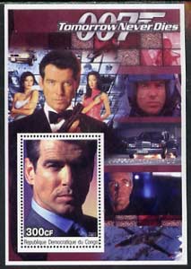 Congo 2003 James Bond Movies #18 - Tomorrow Never Dies perf s/sheet unmounted mint, stamps on , stamps on  stamps on movies, stamps on  stamps on films, stamps on  stamps on  spy , stamps on  stamps on cinena, stamps on  stamps on mercedes
