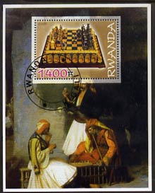 Rwanda 2005 Chess perf m/sheet #01 fine cto used, stamps on chess