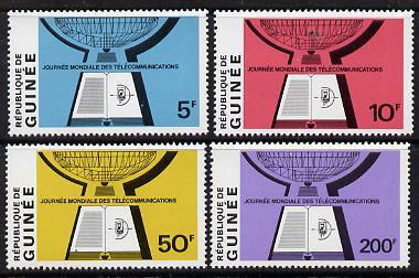 Guinea - Conakry 1970 World Communications Day set of 4 unmounted mint, SG 719-22, Mi 561-64*, stamps on communications, stamps on books