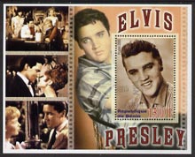 Benin 2005 Elvis Presley #01 perf m/sheet fine cto used, stamps on music, stamps on personalities, stamps on elvis, stamps on entertainments, stamps on films, stamps on cinema