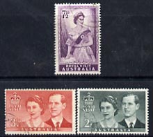 Australia 1954 Royal Visit perf set of 3 fine cto used, SG 272-74, stamps on royalty, stamps on royal visit