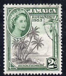 Jamaica 1953 Royal Visit 2d fine cds used SG 154, stamps on , stamps on  stamps on royalty, stamps on  stamps on royal visit    