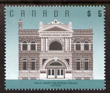 Canada 1991-96 Public Library $5 unmounted mint SG1481, stamps on , stamps on  stamps on libraries, stamps on  stamps on education, stamps on  stamps on architecture