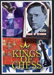 Myanmar 2002 Kings of Chess #01 (Max Euwe) perf m/sheet unmounted mint, stamps on , stamps on  stamps on chess