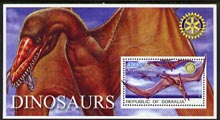 Somalia 2002 Dinosaurs perf s/sheet #6 (with Rotary Logo) fine unmounted mint, stamps on dinosaurs, stamps on rotary