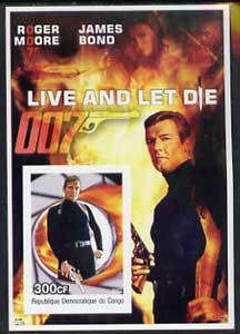 Congo 2003 James Bond Movies #08 - Live And Let Die imperf s/sheet unmounted mint, stamps on , stamps on  stamps on movies, stamps on  stamps on films, stamps on  stamps on  spy , stamps on  stamps on cinena