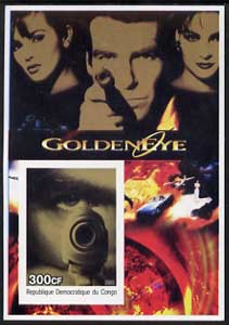 Congo 2003 James Bond Movies #17 - GoldenEye imperf s/sheet unmounted mint, stamps on movies, stamps on films, stamps on  spy , stamps on cinena