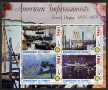 Guinea - Conakry 2003 American Impressionists - Lever Hayley perf sheetlet containing set of 4 values each with Rotary Logo unmounted mint, stamps on , stamps on  stamps on arts, stamps on  stamps on rotary