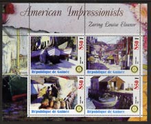 Guinea - Conakry 2003 American Impressionists - Zaring Louise Eleanor perf sheetlet containing set of 4 values each with Rotary Logo unmounted mint, stamps on , stamps on  stamps on arts, stamps on  stamps on rotary