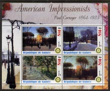 Guinea - Conakry 2003 American Impressionists - Paul Cornoyer perf sheetlet containing set of 4 values each with Rotary Logo unmounted mint, stamps on , stamps on  stamps on arts, stamps on  stamps on rotary