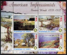 Guinea - Conakry 2003 American Impressionists - Theodore Wendel perf sheetlet containing set of 4 values each with Rotary Logo unmounted mint, stamps on , stamps on  stamps on arts, stamps on  stamps on rotary