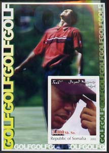 Somalia 2002 Golf #1 imperf s/sheet unmounted mint, stamps on sport, stamps on golf