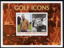 Myanmar 2001 Golf Icons (Arnold Palmer & Gary Player) imperf sheetlet containing 2 values unmounted mint, stamps on , stamps on  stamps on sport, stamps on  stamps on golf, stamps on  stamps on personalities