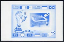 Lesotho 1982 Flags of Winning Nations - World Cup Football m/sheet imperf progressive proof in blue only, stamps on , stamps on  stamps on flags, stamps on  stamps on football, stamps on  stamps on sport 