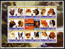 Antigua - Redonda 2005 Scout Anniversaries - Cats & Dogs #01 perf sheetlet containing set of 8 values plus label fine cto used, stamps on , stamps on  stamps on scouts, stamps on  stamps on cats, stamps on  stamps on dogs