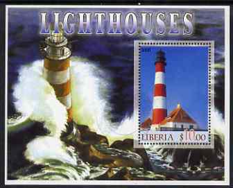 Liberia 2005 Lighthouses #02 perf m/sheet fine cto used, stamps on lighthouses