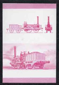 Bernera 1983 Locomotives #2 (Dublin & Kingstown Railway) 30p se-tenant imperf proof pair in magenta only, unmounted mint, stamps on , stamps on  stamps on railways