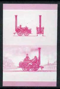 Bernera 1983 Locomotives #2 (Canterbury & Whitstable Rly) £1 se-tenant imperf proof pair in magenta only, unmounted mint. NOTE - this item has been selected for a special offer with the price significantly reduced, stamps on , stamps on  stamps on railways