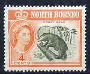 North Borneo 1961 Honey Bear 4c (from def set) unmounted mint, SG 392, stamps on , stamps on  stamps on animals, stamps on  stamps on bears