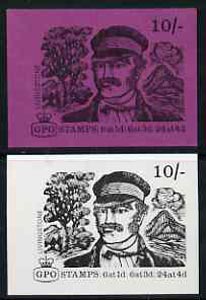 Great Britain 1968-70 Explorers - Livingstone 10s booklet cover proofs on bright purple card (as issued colour) and on white paper, both proofs printed one side only, stamps on , stamps on  stamps on explorers, stamps on  stamps on personalities, stamps on  stamps on scots, stamps on  stamps on scotland