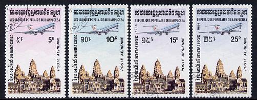 Kampuchea 1984 Air set of 4 fine used (SG 504-7), stamps on aviation