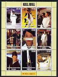 Congo 2003 Kill Bill perf sheetlet containing 9 x 125 CF values unmounted mint, stamps on , stamps on  stamps on films, stamps on  stamps on movies, stamps on  stamps on 