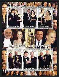 Eritrea 2003 75th Annual Academy Awards perf sheetlet containing 6 values unmounted mint (shows C Zeta-Jones, N Kidman, etc), stamps on , stamps on  stamps on films, stamps on  stamps on cinema, stamps on  stamps on movies, stamps on  stamps on personalities, stamps on  stamps on 