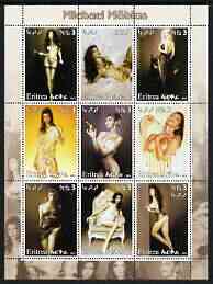 Eritrea 2003 Pin-Up Art by Michael M9Abius perf sheetlet containing set of 9 values unmounted mint, stamps on , stamps on  stamps on arts, stamps on  stamps on women, stamps on  stamps on nudes, stamps on  stamps on fantasy