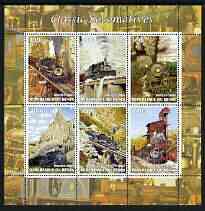 Benin 2003 Classic Locomotives perf sheetlet containing 6 values unmounted mint, stamps on railways