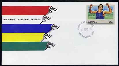 Australia 1981 100th Running of the Stawell Easter Gift 22c postal stationery envelope with first day cancellation