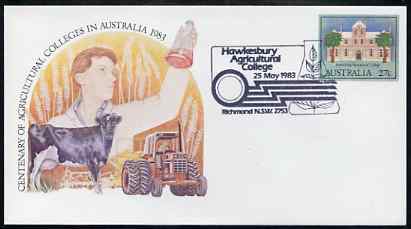 Australia 1983 Centenary of Agricultural Colleges 27c postal stationery envelope with special illustrated 