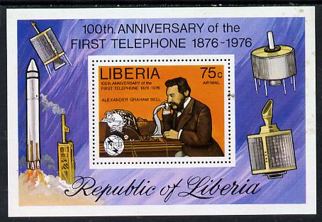 Liberia 1976 Telephone Centenary m/sheet unmounted mint, SG MS 1283, stamps on , stamps on  stamps on minerals  varieties, stamps on  stamps on scots, stamps on  stamps on scotland